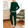 image:imageSWOMOG Womens Pajamas Set Long Sleeve Sleepwear with Long Pants Soft Modal Loungewear Pj SetStyle2dark Geen