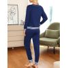 image:imageSWOMOG Womens Pajamas Set Long Sleeve Sleepwear with Long Pants Soft Modal Loungewear Pj SetStyle2navy Blue