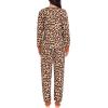 image:imageSWOMOG Womens Pajamas Set Long Sleeve Sleepwear with Long Pants Soft Modal Loungewear Pj SetStyle3black Leopard