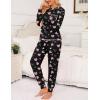 image:imageSWOMOG Womens Pajamas Set Long Sleeve Sleepwear with Long Pants Soft Modal Loungewear Pj SetStyle3black Pink Heart