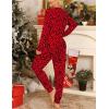 image:imageSWOMOG Womens Pajamas Set Long Sleeve Sleepwear with Long Pants Soft Modal Loungewear Pj SetStyle3red Leopard