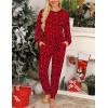 image:imageSWOMOG Womens Pajamas Set Long Sleeve Sleepwear with Long Pants Soft Modal Loungewear Pj SetStyle3red Leopard