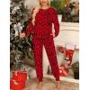 image:imageSWOMOG Womens Pajamas Set Long Sleeve Sleepwear with Long Pants Soft Modal Loungewear Pj SetStyle3red Leopard