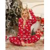 image:imageSWOMOG Womens Pajamas Set Long Sleeve Sleepwear with Long Pants Soft Modal Loungewear Pj SetStyle3santa Claus and Snowman