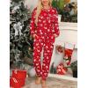 image:imageSWOMOG Womens Pajamas Set Long Sleeve Sleepwear with Long Pants Soft Modal Loungewear Pj SetStyle3santa Claus and Snowman