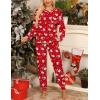 image:imageSWOMOG Womens Pajamas Set Long Sleeve Sleepwear with Long Pants Soft Modal Loungewear Pj SetStyle3santa Claus and Snowman