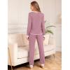 image:imageSWOMOG Womens Pajamas Set Long Sleeve Sleepwear with Long Pants Soft Modal Loungewear Pj SetTaro Purple
