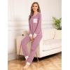 image:imageSWOMOG Womens Pajamas Set Long Sleeve Sleepwear with Long Pants Soft Modal Loungewear Pj SetTaro Purple