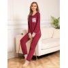 image:imageSWOMOG Womens Pajamas Set Long Sleeve Sleepwear with Long Pants Soft Modal Loungewear Pj SetWine Red