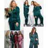 image:imageSWOMOG Womens Plus Size Pajamas Set Silk Satin Button Down Sleepwear Long Sleeve Pjs Set 2 Piece Loungewear with PocketsDark Green