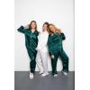 image:imageSWOMOG Womens Plus Size Pajamas Set Silk Satin Button Down Sleepwear Long Sleeve Pjs Set 2 Piece Loungewear with PocketsDark Green