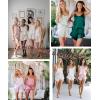image:imageSWOMOG Womens Silk Satin Pajamas Sets 4pcs Loungewear Sexy Cami Shorts Set Button Down Long Sleeve Pjs SleepwearShort Sleevechampagne