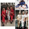 image:imageSWOMOG Womens Silk Satin Pajamas Sets 4pcs Loungewear Sexy Cami Shorts Set Button Down Long Sleeve Pjs SleepwearShort Sleevechampagne