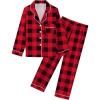 image:imageSWOMOG Kid Girls Boys Silk Satin Pajamas Set ButtonDown PJs Sets TwoPiece Lounge Sets Long Sleeve Sleepwear