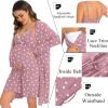 image:imageSWOMOG Womens Maternity Robe 2 Piece Nursing Nightgown for Breastfeeding 3 in 1 Labor Delivery Nursing Dress Lace BathrobeTaro Purple Heart