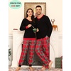 image:imageSWOMOG Christmas Pajamas Set for Couples Long Sleeve Sleepwear Women amp Men Matching Pjs Set Loungewear SetBig Red Plaid