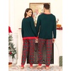 image:imageSWOMOG Christmas Pajamas Set for Couples Long Sleeve Sleepwear Women amp Men Matching Pjs Set Loungewear SetDeep Green