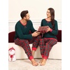 image:imageSWOMOG Christmas Pajamas Set for Couples Long Sleeve Sleepwear Women amp Men Matching Pjs Set Loungewear SetDeep Green