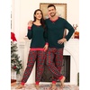 image:imageSWOMOG Christmas Pajamas Set for Couples Long Sleeve Sleepwear Women amp Men Matching Pjs Set Loungewear SetDeep Green