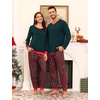 image:imageSWOMOG Christmas Pajamas Set for Couples Long Sleeve Sleepwear Women amp Men Matching Pjs Set Loungewear SetDeep Green
