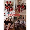 image:imageSWOMOG Christmas Pajamas Set for Couples Long Sleeve Sleepwear Women amp Men Matching Pjs Set Loungewear SetDeep Grey