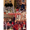 image:imageSWOMOG Christmas Pajamas Set for Couples Long Sleeve Sleepwear Women amp Men Matching Pjs Set Loungewear SetNavy Blue