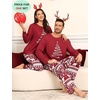 image:imageSWOMOG Christmas Pajamas Set for Couples Long Sleeve Sleepwear Women amp Men Matching Pjs Set Loungewear SetRed Christmas Tree
