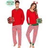 image:imageSWOMOG Christmas Pajamas Set for Couples Long Sleeve Sleepwear Women amp Men Matching Pjs Set Loungewear SetRed Stripes
