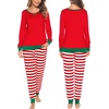 image:imageSWOMOG Christmas Pajamas Set for Couples Long Sleeve Sleepwear Women amp Men Matching Pjs Set Loungewear SetRed Stripes