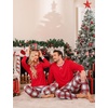 image:imageSWOMOG Christmas Pajamas Set for Couples Long Sleeve Sleepwear Women amp Men Matching Pjs Set Loungewear SetRed White Plaid