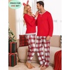 image:imageSWOMOG Christmas Pajamas Set for Couples Long Sleeve Sleepwear Women amp Men Matching Pjs Set Loungewear SetRed White Plaid
