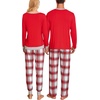 image:imageSWOMOG Christmas Pajamas Set for Couples Long Sleeve Sleepwear Women amp Men Matching Pjs Set Loungewear SetRed White Plaid