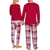 image:imageSWOMOG Christmas Pajamas Set for Couples Long Sleeve Sleepwear Women amp Men Matching Pjs Set Loungewear SetWine Red Plaid