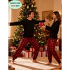 image:imageSWOMOG Christmas Pajamas Set for Couples Long Sleeve Sleepwear Women amp Men Matching Pjs Set Loungewear SetZ  Black  Solid Top