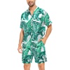 image:imageSWOMOG Couple Satin Matching Pajamas Sets Women amp Men Short Sleeve Sleepwear Silk Button Down Nightwear 2 Pieces LoungewearGreen Leaf