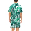 image:imageSWOMOG Couple Satin Matching Pajamas Sets Women amp Men Short Sleeve Sleepwear Silk Button Down Nightwear 2 Pieces LoungewearGreen Leaf