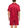 image:imageSWOMOG Couple Satin Matching Pajamas Sets Women amp Men Short Sleeve Sleepwear Silk Button Down Nightwear 2 Pieces LoungewearRed