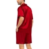 image:imageSWOMOG Couple Satin Matching Pajamas Sets Women amp Men Short Sleeve Sleepwear Silk Button Down Nightwear 2 Pieces LoungewearRed Striped
