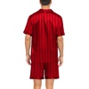 image:imageSWOMOG Couple Satin Matching Pajamas Sets Women amp Men Short Sleeve Sleepwear Silk Button Down Nightwear 2 Pieces LoungewearRed Striped