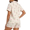 image:imageSWOMOG Cute Pajama Sets for Women 2 Piece Floral Print Short Sleeve Button Down Shirt and Shorts Summer Sleepwear LoungewearCream Tulip Floral