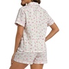 image:imageSWOMOG Cute Pajama Sets for Women 2 Piece Floral Print Short Sleeve Button Down Shirt and Shorts Summer Sleepwear LoungewearPink Rose Floral