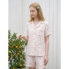 image:imageSWOMOG Cute Pajama Sets for Women 2 Piece Floral Print Short Sleeve Button Down Shirt and Shorts Summer Sleepwear LoungewearPink Rose Floral