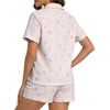 image:imageSWOMOG Cute Pajama Sets for Women 2 Piece Floral Print Short Sleeve Button Down Shirt and Shorts Summer Sleepwear LoungewearPink Stripe Rose