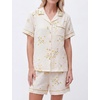 image:imageSWOMOG Cute Pajama Sets for Women 2 Piece Floral Print Short Sleeve Button Down Shirt and Shorts Summer Sleepwear LoungewearYellow Flower
