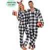 image:imageSWOMOG Family Christmas Pajamas Set Women amp Men Long Sleeve Sleepwear Party Pj Sets ButtonDown Loungewear SetBlack White Grid