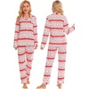 image:imageSWOMOG Family Christmas Pajamas Set Women amp Men Long Sleeve Sleepwear Party Pj Sets ButtonDown Loungewear SetWhite With Flower Deer