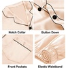 image:imageSWOMOG Family Matching Pajama Set WomenMenKids Satin Pajamas Long Sleeve Sleepwear Button Down Loungewear 2 Pcs Pj SetChampagne