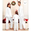 image:imageSWOMOG Family Matching Pajama Set WomenMenKids Satin Pajamas Long Sleeve Sleepwear Button Down Loungewear 2 Pcs Pj SetWhite