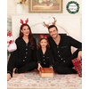 image:imageSWOMOG Matching Family Christmas Pajamas Set Modal Long Sleeve ButtonDown Sleepwear Family Festival Party Xmas PJs SetsBlack