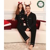 image:imageSWOMOG Matching Family Christmas Pajamas Set Modal Long Sleeve ButtonDown Sleepwear Family Festival Party Xmas PJs SetsBlack